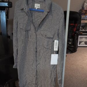 H&M Men's Black and White Patterned Shirt